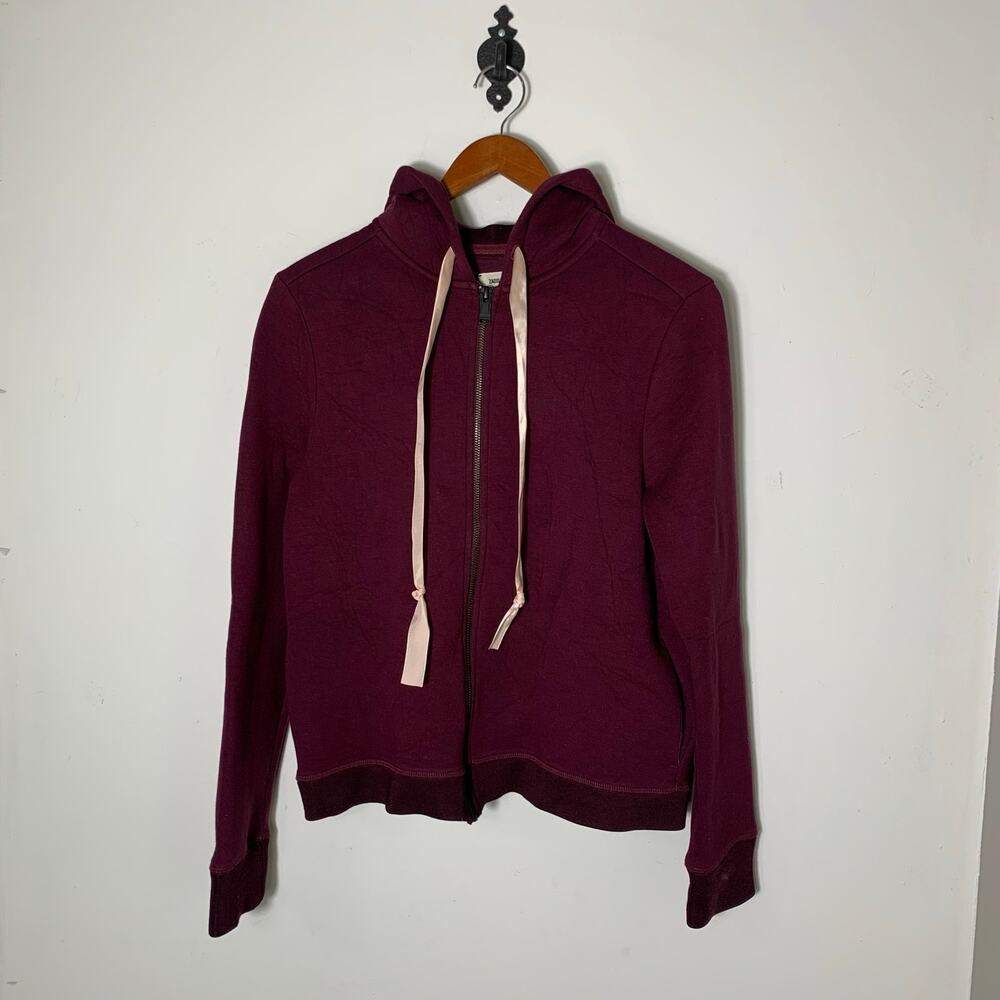 Womens Zadig & Voltaire Comfy Satin Neo Zip Up Hoodie Purple Size S EUC!